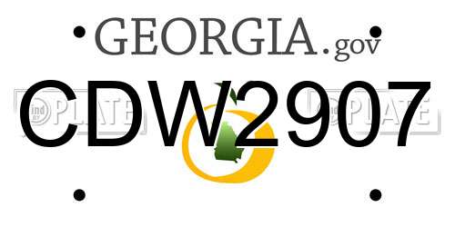 CDW2907 Georgia License Plate