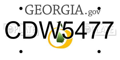CDW5477 Georgia License Plate