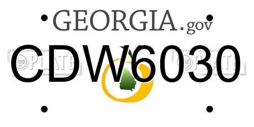 CDW6030 Georgia License Plate
