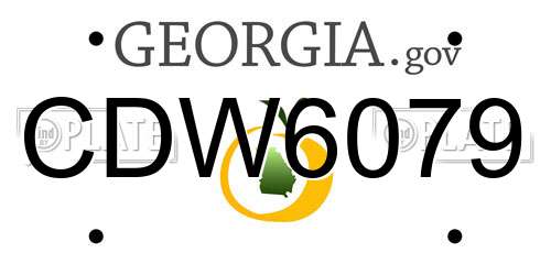 CDW6079 Georgia License Plate