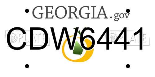 CDW6441 Georgia License Plate