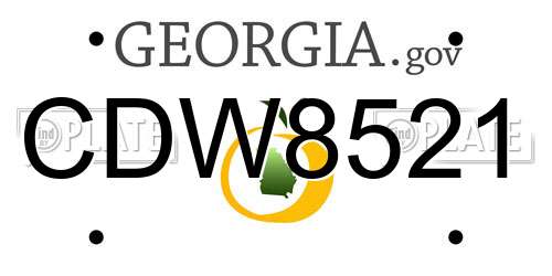 CDW8521 Georgia License Plate