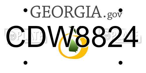 CDW8824 Georgia License Plate