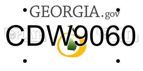 CDW9060 Georgia License Plate