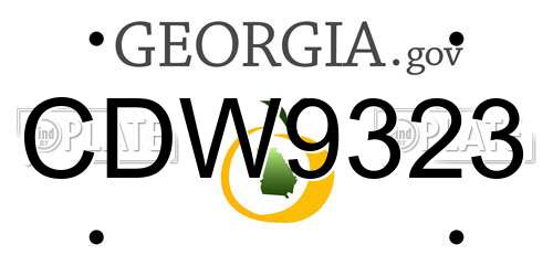 CDW9323 Georgia License Plate