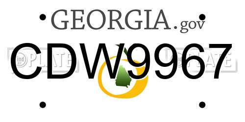 CDW9967 Georgia License Plate