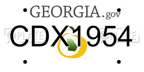 CDX1954 Georgia License Plate