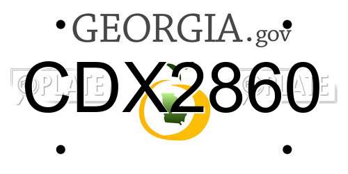 CDX2860 Georgia License Plate