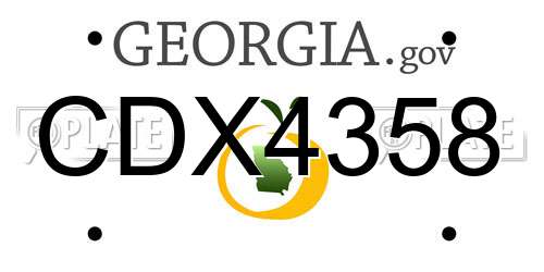 CDX4358 Georgia License Plate