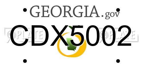 CDX5002 Georgia License Plate