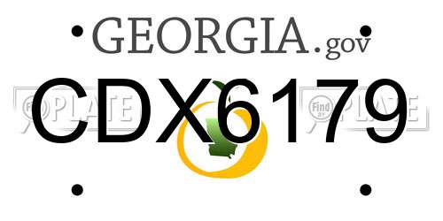 CDX6179 Georgia License Plate