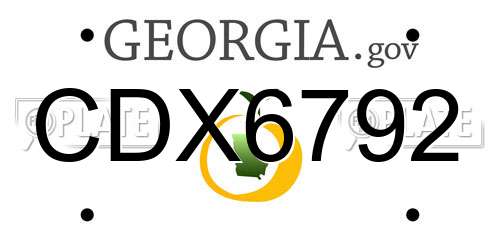 CDX6792 Georgia License Plate
