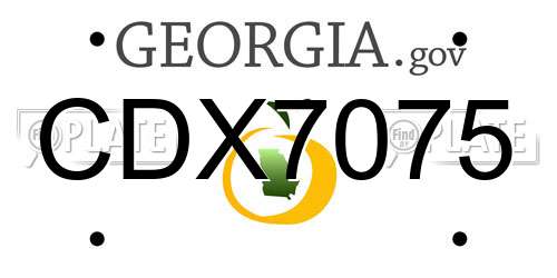 CDX7075 Georgia License Plate