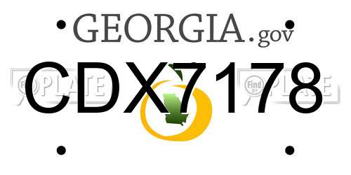 CDX7178 Georgia License Plate