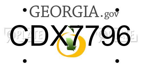 CDX7796 Georgia License Plate