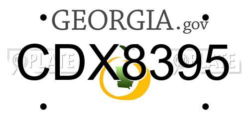 CDX8395 Georgia License Plate