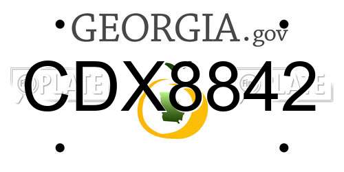 CDX8842 Georgia License Plate