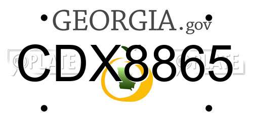 CDX8865 Georgia License Plate
