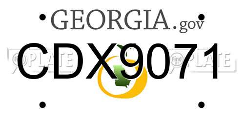 CDX9071 Georgia License Plate