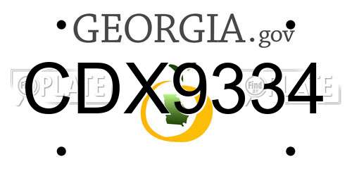 CDX9334 Georgia License Plate