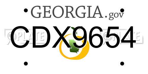 CDX9654 Georgia License Plate