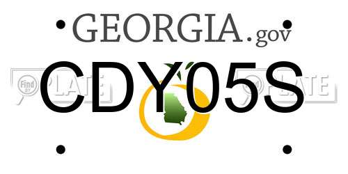 CDY05S Georgia License Plate