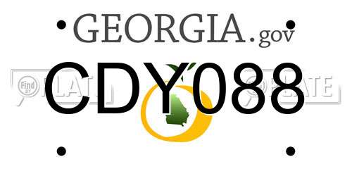 CDY088 Georgia License Plate
