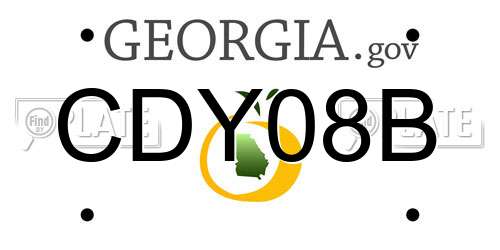 CDY08B Georgia License Plate