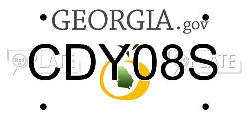 CDY08S Georgia License Plate