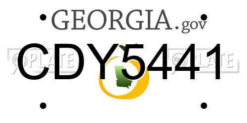 CDY5441 Georgia License Plate