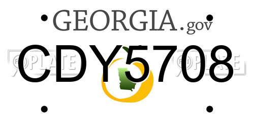 CDY5708 Georgia License Plate