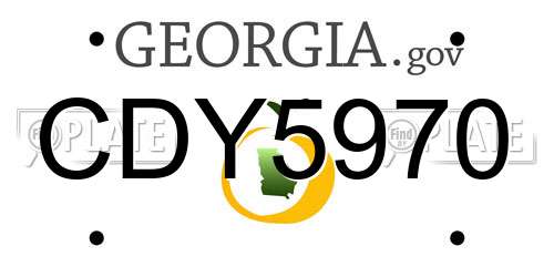 CDY5970 Georgia License Plate
