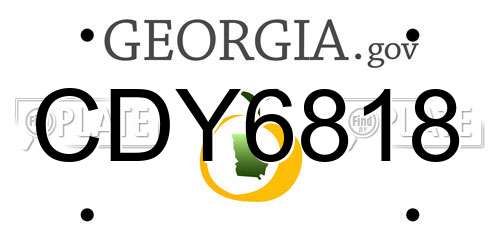 CDY6818 Georgia License Plate