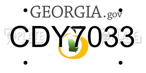 CDY7033 Georgia License Plate