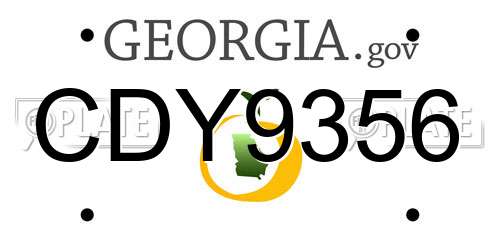 CDY9356 Georgia License Plate