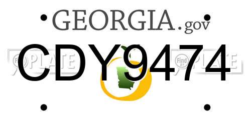 CDY9474 Georgia License Plate