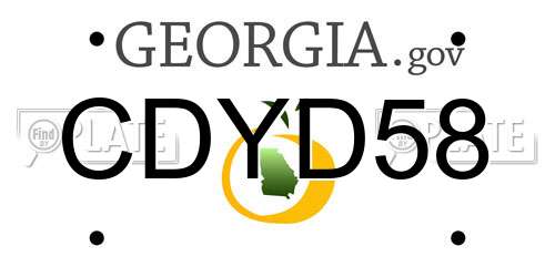 CDYD58 Georgia License Plate