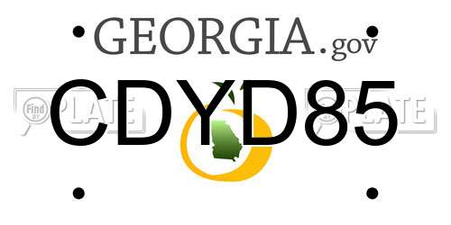 CDYD85 Georgia License Plate