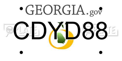 CDYD88 Georgia License Plate