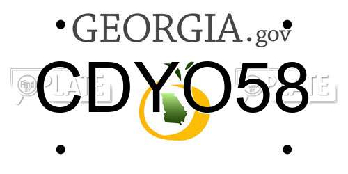 CDYO58 Georgia License Plate