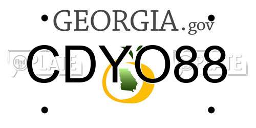 CDYO88 Georgia License Plate