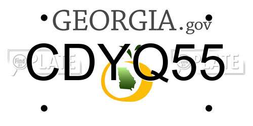 CDYQ55 Georgia License Plate