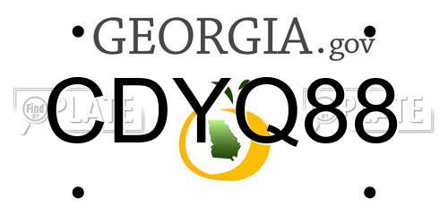 CDYQ88 Georgia License Plate