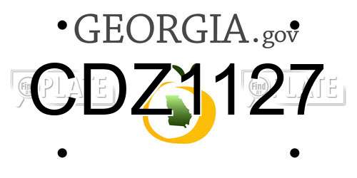 CDZ1127 Georgia License Plate