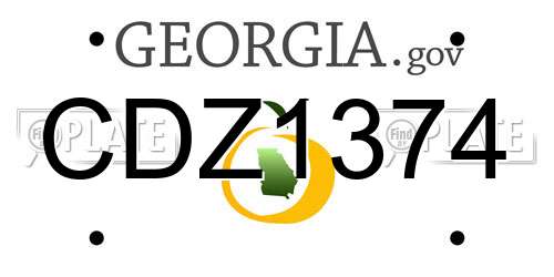 CDZ1374 Georgia License Plate
