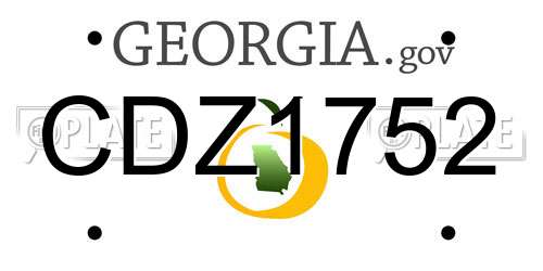CDZ1752 Georgia License Plate