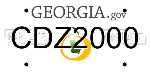 CDZ2000 Georgia License Plate