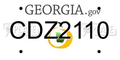 CDZ2110 Georgia License Plate