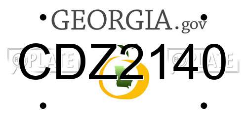 CDZ2140 Georgia License Plate