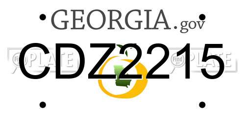 CDZ2215 Georgia License Plate
